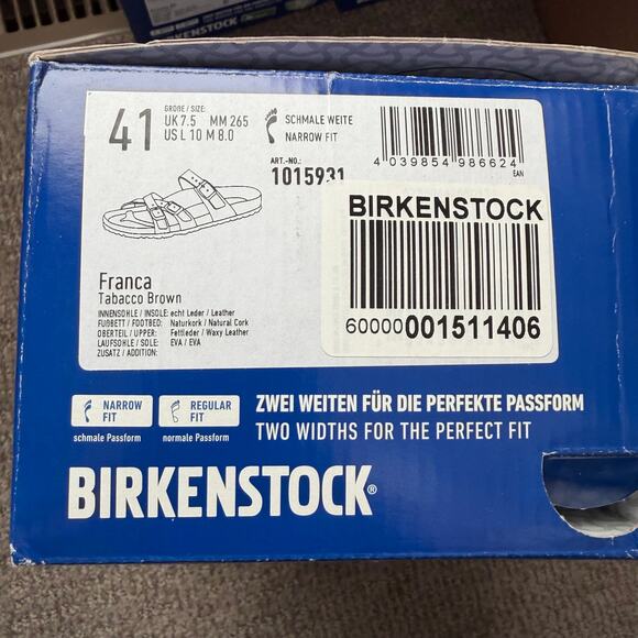 Birkenstock Women’s 41 Franca Leather Sandals Tabacco Brown - Picture 7 of 7